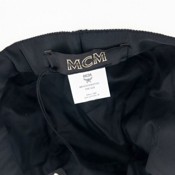 MCM Cubic Logo Jacquard White Bucket Hat - Picture 6 of 7